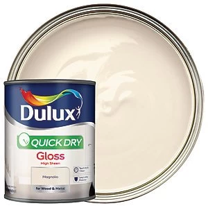 Dulux Quick Dry Magnolia Gloss High Sheen Paint 750ml