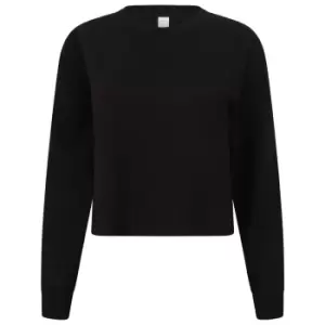 Skinni Fit Womens/Ladies Cropped Slounge Sweatshirt (M) (Black)