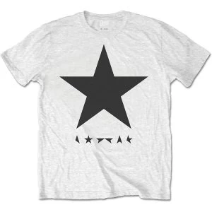 David Bowie - Blackstar (on White) Unisex X-Large T-Shirt - White
