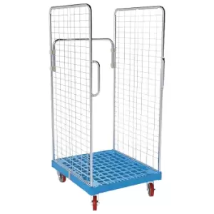 2 side mesh panels with safety handles, 2 side mesh panels with safety handles, light blue