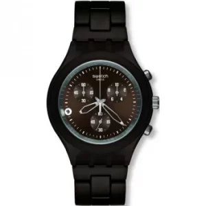 Mens Swatch Smoky Brown Chronograph Watch