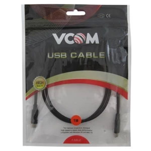 VCOM USB 3.1 C (M) to USB 3.1 C (M) 1m Black Braided Retail Packaged Data Cable