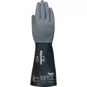 Chemical Resistant Gloves, Nitrile, Black/Grey, Size 11