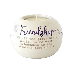 Said with sentiment Ceramic Tealight Candle Holder - Friendship