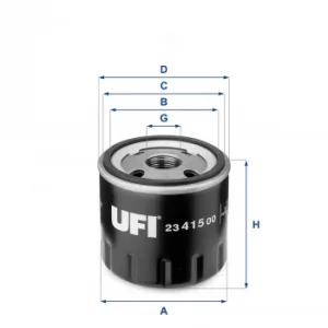 2341500 UFI Oil Filter Oil Spin-On