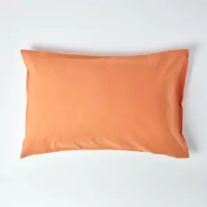 Burnt Orange Linen Housewife Pillowcase, Standard - Orange - Homescapes
