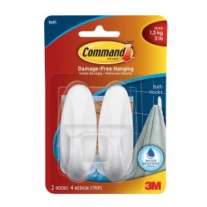 3M Command Medium Adhesive Hooks with Water Resistant Strips