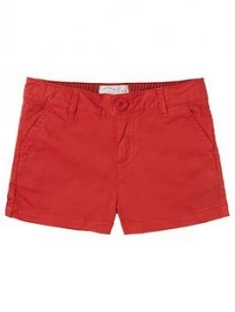 Fat Face Girls Alice Chino Shorts - Red, Size Age: 7-8 Years, Women