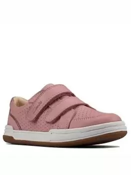Clarks Fawn Solo Kids Trainer, Light Pink, Size 2 Older
