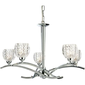 Firstlight - Maple - 5 Light Chandelier Chrome, Moulded Clear Glass, G9