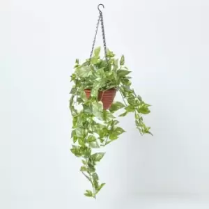 Artificial Ivy Hanging Basket, 100cm - Green - Homescapes