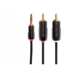 Techlink NX2 3.5mm Stereo Plug to 2 x RCA/Phono Plugs audio cable 3m Black