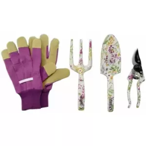 08993 Garden Tool Set with Floral Pattern (4 Piece) - Draper