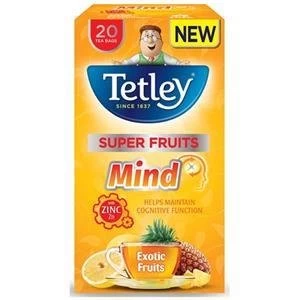 Tetley Super Fruits Tea Mind Exotic Fruits with Zinc Pack of 20 Tea