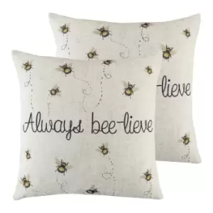 Bee-Lieve Twin Pack Polyester Filled Cushions