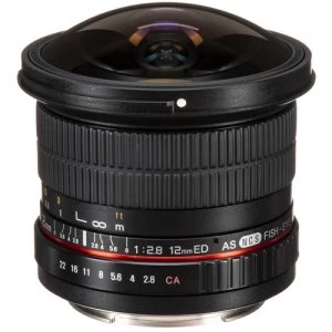 Samyang 12mm f/2.8 ED AS NCS Fisheye Lens for Canon EF Mount - Black