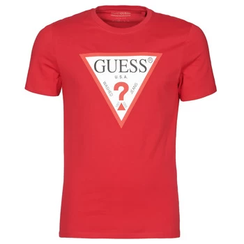 Guess CN SS Original LOGO TEE mens T shirt in Red - Sizes XXL,S,M,L,XL,XS
