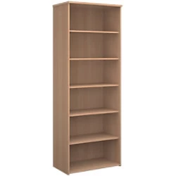 Dams Infinite Bookcase with One Fixed and Four Adjustable Shelves 2140mm - Beech