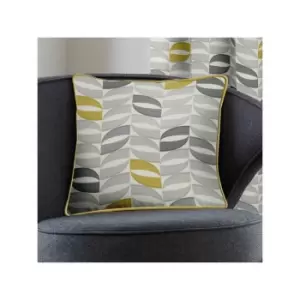 Fusion Copeland Geometric 100% Cotton Piped Filled Cushion, Ochre, 43 x 43 Cm