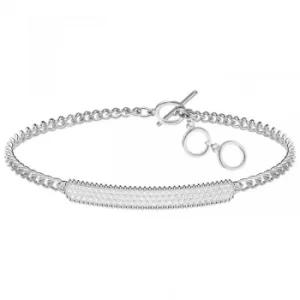 Ladies Swarovski Silver Plated Locket Bracelet