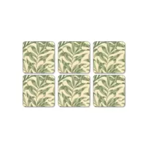 Morris & Co Willow Bough Green Coasters Set of 6