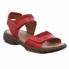 Josef Seibel Red 'Debra 19' Leather Sandals - 3