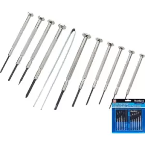 11pc Precision Slotted Philliphs Flat Screwdrivers With Tweezers - Bluespot