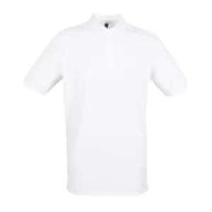 Henbury Mens Modern Fit Cotton Pique Polo Shirt (S) (White)