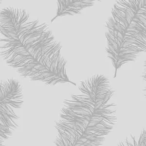Holden Decor Fawning Feather Grey & Silver Wallpaper - 10.05m x 53cm