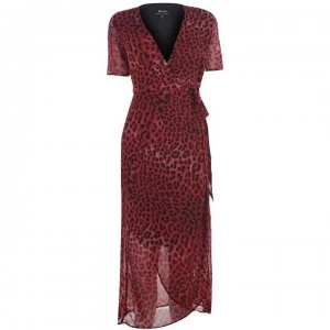 Bardot Bardot Wrap Dress - Red Leopard