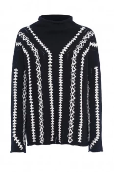French Connection Ella Embroidered Jumper Black