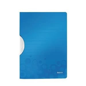 Leitz WOW ColorClip Poly File A4 Blue Metallic Pack of 10 41850036
