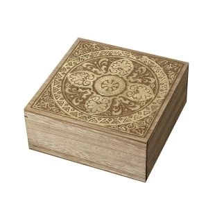 Large Tile Design Topped Wooden Box By Heaven Sends