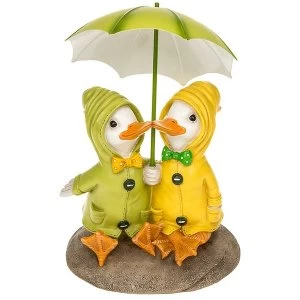 Puddle Duck Couple On Rock Ornament