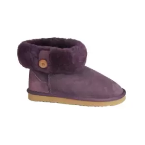 Eastern Counties Leather Womens/Ladies Freya Cuff And Button Sheepskin Boots (6 UK) (Purple)