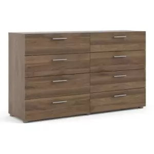 Pepe Wide Chest of 8 Drawers (4+4) in Walnut - Walnut