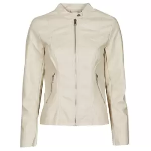 Only ONLMELISA womens Leather jacket in Beige - Sizes S,XS