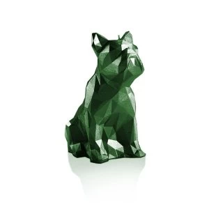 Green Metallic Low Poly Bulldog Candle