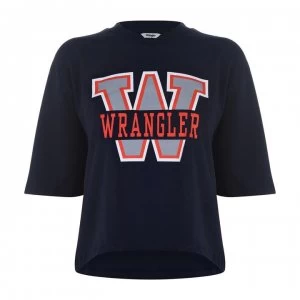 Wrangler Boyfriend Crop T Shirt - Navy