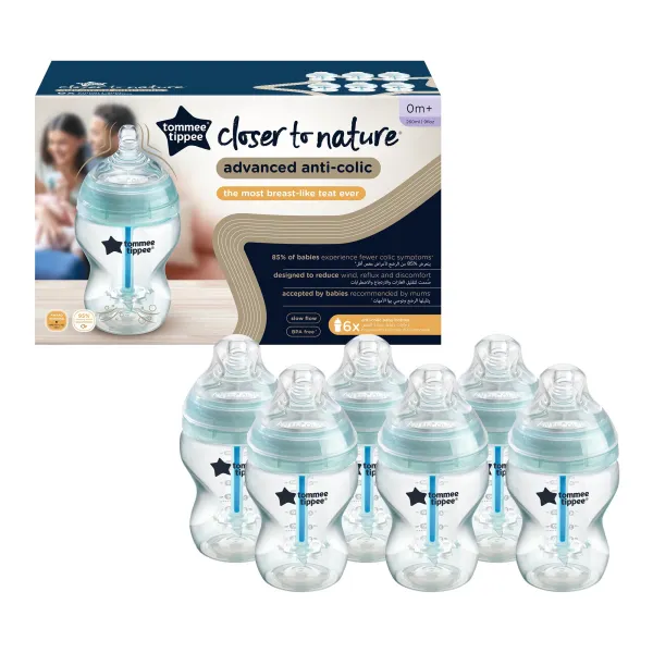 Tommee Tippee Anti-Colic Baby 260ml Bottle-Pack of 6