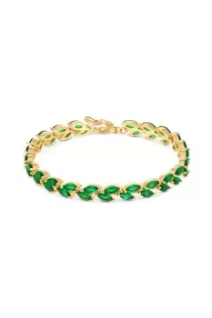 Gold Plated Multi Navette Emerald Bracelet