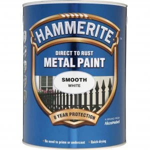 Hammerite Smooth Finish Metal Paint White 5000ml