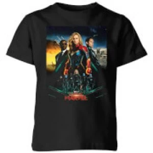 Captain Marvel Movie Starforce Poster Kids T-Shirt - Black - 5-6 Years