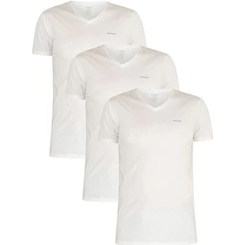 Diesel 3 Pack Jake Plain Logo V-Neck T-Shirts mens T shirt in White - Sizes UK XS,UK S,UK M,UK L,UK XL