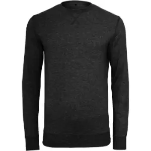 Build Your Brand Mens Plain Light Crewneck Sweater (2XL) (Black)