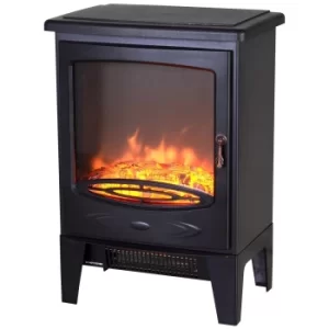 HOMCOM 950W/1850W Electric Freestanding Fireplace Heater with Safety Thermostat