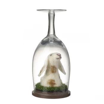 Wool Small Rabbit Under Glass By Heaven Sends