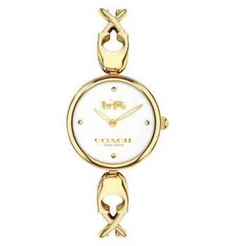 Coach Caroll White Dial Gold PVD Plated Steel 14503749 Watch