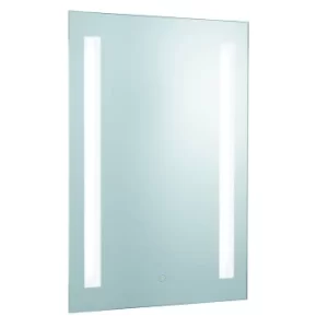 Illuminated Bathroom Mirror Touch 2 Light Silver with Shaver Socket IP44