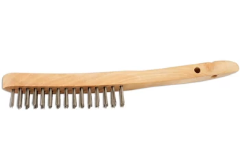 2-Row Wooden Handle Wire Scratch Brush Pack 4 Connect 32127